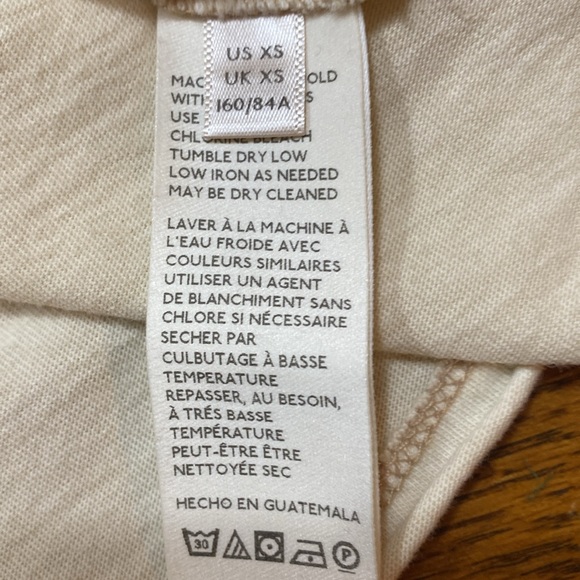 NWT We The Free T Shirt Size XS Cream with Tan Stitching Clover Top 3/4 Sleeve - Picture 10 of 12